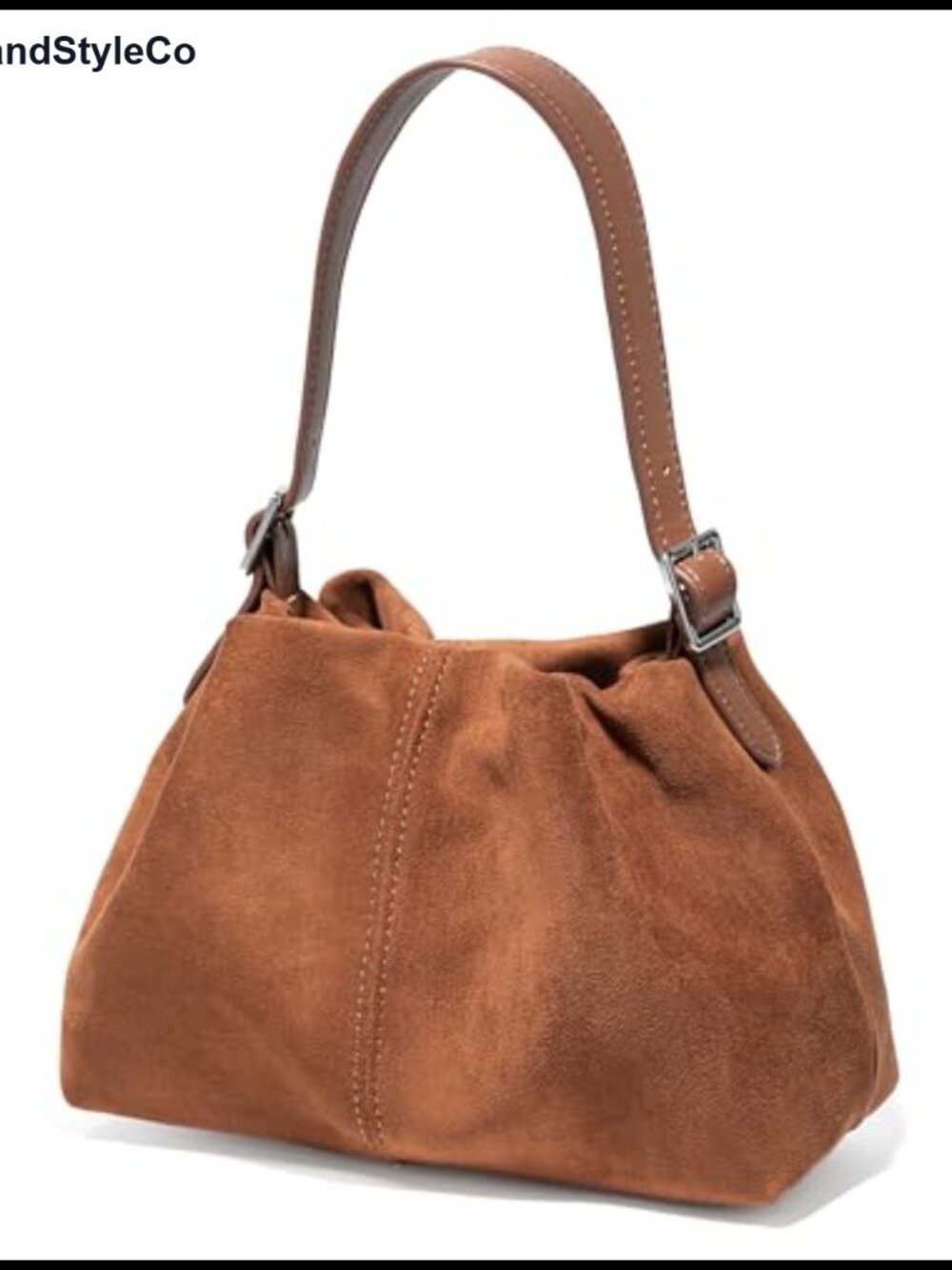 Faux Suede Bucket Bag Small Satchel Shoulder Tote Crossbody Purse